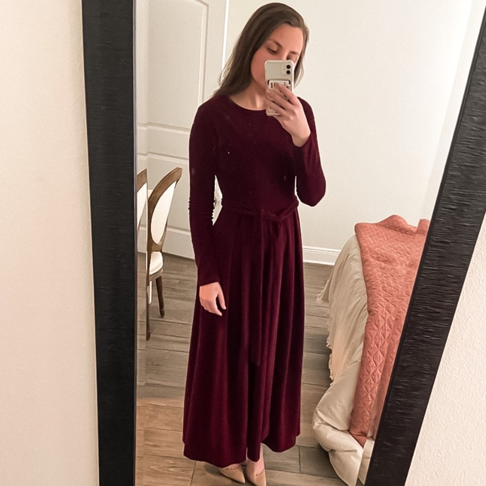 Wine Velvet Dress